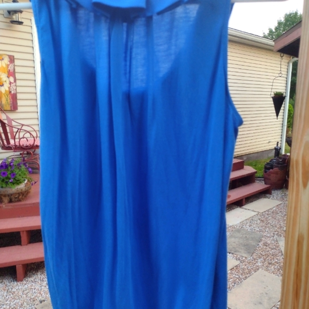 Blue fringed tank top